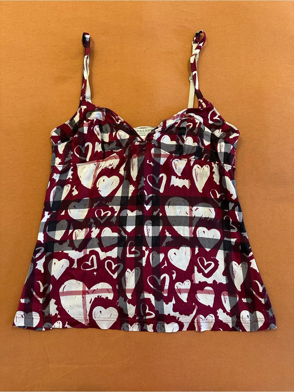 Burberry silk heart-print camisole top